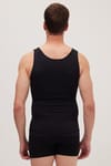 Erkek Süper Slim Fit Extra Dar Kesim Lastikli Siyah Atlet Korse