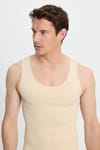 Erkek Süper Slim Fit Extra Dar Kesim Lastikli Siyah Atlet Korse