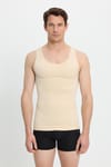 Erkek Süper Slim Fit Extra Dar Kesim Lastikli Siyah Atlet Korse