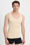 Erkek Süper Slim Fit Extra Dar Kesim Lastikli Siyah Atlet Korse
