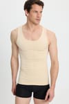 Erkek Süper Slim Fit Extra Dar Kesim Lastikli Siyah Atlet Korse