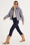 Kadın Oversize Geniş Kesim Şişme Dik Yaka Antrasit Mont