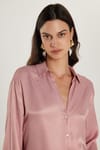Kadın Slim Fit Dar Kesim Gül Kurusu Rengi Gömlek