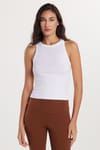 Kadın Slim Fit Halter Yaka Modal Kumaş Beyaz Atlet