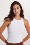 Kadın Slim Fit Halter Yaka Modal Kumaş Beyaz Atlet