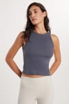 Kadın Slim Fit Halter Yaka Modal Kumaş Antrasit Atlet