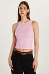 Kadın Slim Fit Halter Yaka Modal Kumaş Pembe Atlet