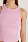 Kadın Slim Fit Halter Yaka Modal Kumaş Pembe Atlet