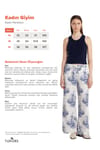 Kadın Relax Fit Rahat Kesim Beli Lastikli Desenli Gofre Beyaz Pantolon