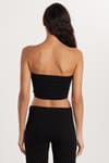 Kadın Slim Fit Dar Kesim Straplez Siyah Body