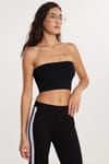 Kadın Slim Fit Dar Kesim Straplez Siyah Body