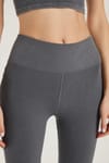Kadın Slim Fit Dar Kesim Fitilli Dar Paça Gri Pantolon