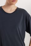 Kadın Regular Fit Kısa Kollu Bisiklet Yaka Antrasit Tişört