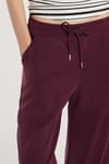 Kadın Slim Fit Normal Bel Çift Cep Beli Bağcıklı Bordo Eşofman Altı