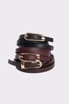Kadın Gold Tokalı 110 cm 3'lü Set Siyah-Bordo-Kahverengi Kemer