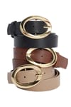 WOMAN BELT ARTIFICIAL LEATHER THREE PIECES 3,5 CM - KEMER
