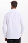 Erkek Regular Fit Klasik Kesim Oversize %100 Pamuk Keten Doku Çift Cep Beyaz Gömlek
