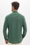 Erkek Regular Fit Klasik Kesim Oversize %100 Pamuk Keten Doku Çift Cep Haki Gömlek