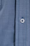 Erkek Regular Fit Klasik Kesim Oversize %100 Pamuk Keten Doku Çift Cep İndigo Gömlek