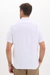 Erkek Regular Fit Klasik Kesim Oversize %100 Pamuk Keten Doku Cepli Beyaz Gömlek
