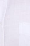Erkek Regular Fit Klasik Kesim Oversize %100 Pamuk Keten Doku Cepli Beyaz Gömlek