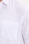Erkek Regular Fit Klasik Kesim Oversize %100 Pamuk Keten Doku Cepli Beyaz Gömlek