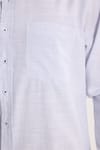 Erkek Regular Fit Klasik Kesim Oversize %100 Pamuk Keten Doku Mavi Gömlek