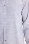 Erkek Regular Fit Klasik Kesim Oversize %100 Pamuk Keten Doku Lacivert Gömlek