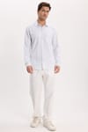 Erkek Regular Fit Klasik Kesim Oversize %100 Pamuk Keten Doku Yeşil Gömlek