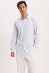 Erkek Regular Fit Klasik Kesim Oversize %100 Pamuk Keten Doku Yeşil Gömlek