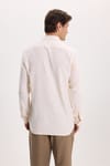 Erkek Regular Fit Klasik Kesim Oversize %100 Pamuk Keten Doku Bej Gömlek