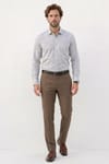 Erkek Regular Fit Klasik Kesim Oversize %100 Pamuk Keten Doku Gri Gömlek