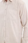 Erkek Regular Fit Klasik Kesim Oversize %100 Pamuk Keten Doku Bej Gömlek