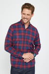 Klasik Fit Düğmeli Yaka Küçük Kareli Pamuklu Erkek Gömlek