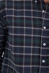 Erkek Regular Fit Klasik Kesim Düğmeli Yaka Küçük Kareli Pamuklu Gömlek