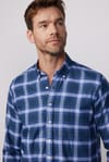 Klasik Fit Düğmeli Yaka Küçük Kareli Pamuklu Erkek Gömlek