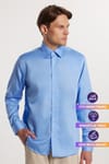Regular Fit Mavi Non-Iron %100 Pamuk Doğa Dostu Ekoteks Belgeli  Gömlek