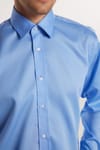 Regular Fit Mavi Non-Iron %100 Pamuk Doğa Dostu Ekoteks Belgeli Ütü Gerektirmez Gömlek