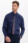 Regular Fit Lacivert Non-Iron %100 Pamuk Doğa Dostu Ekoteks Belgeli  Gömlek