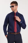 Regular Fit Lacivert Non-Iron %100 Pamuk Doğa Dostu Ekoteks Belgeli Ütü Gerektirmez Gömlek