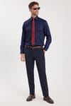 Regular Fit Lacivert Non-Iron %100 Pamuk Doğa Dostu Ekoteks Belgeli Ütü Gerektirmez Gömlek