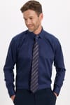 Regular Fit Lacivert Non-Iron %100 Pamuk Doğa Dostu Ekoteks Belgeli  Gömlek