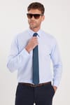 Regular Fit Mavi Non-Iron %100 Pamuk Doğa Dostu Ekoteks Belgeli Ütü Gerektirmez Gömlek