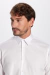 Regular Fit Beyaz Non-Iron Pamuklu Doğa Dostu Ekoteks Belgeli Ütü Gerektirmez Gömlek