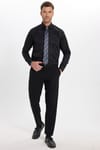 Erkek Regular Fit Rahat Kesim Siyah Non-Iron Pamuklu  Gömlek