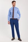Erkek Regular Fit Mavi Non-Iron Pamuklu Doğa Dostu Ekoteks Belgeli Ütü Gerektirmez Gömlek