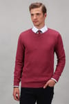 Slim Fit Dar Kesim Bisiklet Yaka Petek Desenli Erkek Kazak