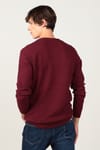 Slim Fit Dar Kesim Bisiklet Yaka Petek Desenli Erkek Kazak