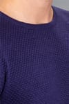 Slim Fit Dar Kesim Bisiklet Yaka Petek Desenli Erkek Kazak
