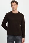 Slim Fit Bisiklet Yaka Petek Desenli Erkek Kazak